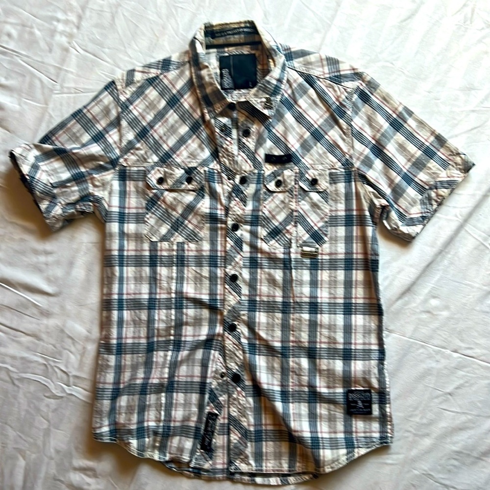 Dissizit! 100% cotton snap button shirt